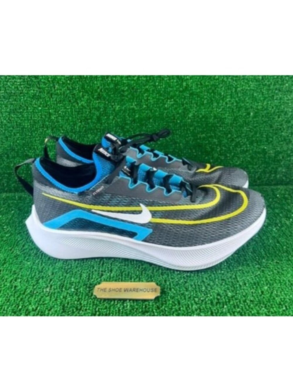 Men Nike Zoom Fly 4 Running Shoes Black Chlorine Blue Comfort CT2392-003 Size 13